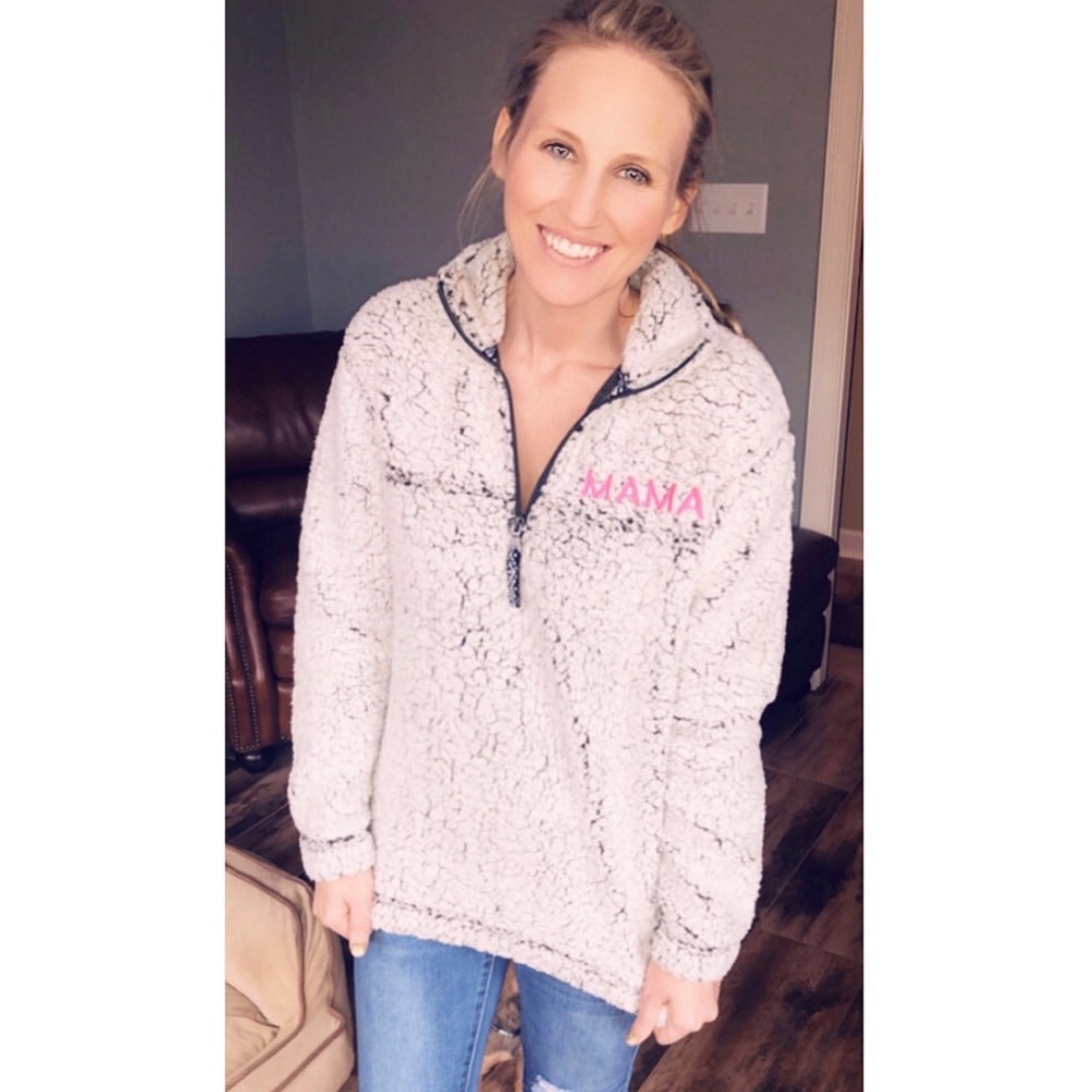 ❌❌SOLD❌❌MAMA Sherpa Pullover! Size XS